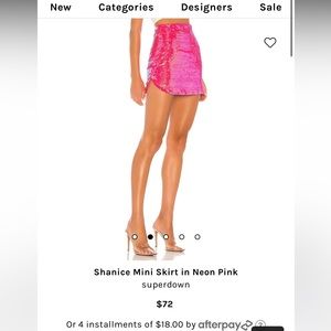 Pink sequin superdown skirt